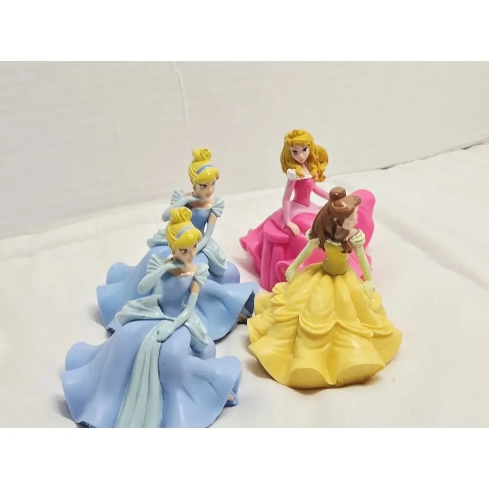 DECOPAC Disney 4 Princess Cake Toppers BELLE CINDERELLA SLEEPING BEAUTY Decor